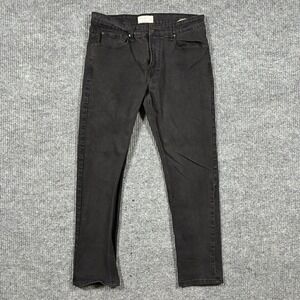 Smith & Mills Denim Mens Jeans Size 34x30‎ Black Straight Leg Stretch Low Rise